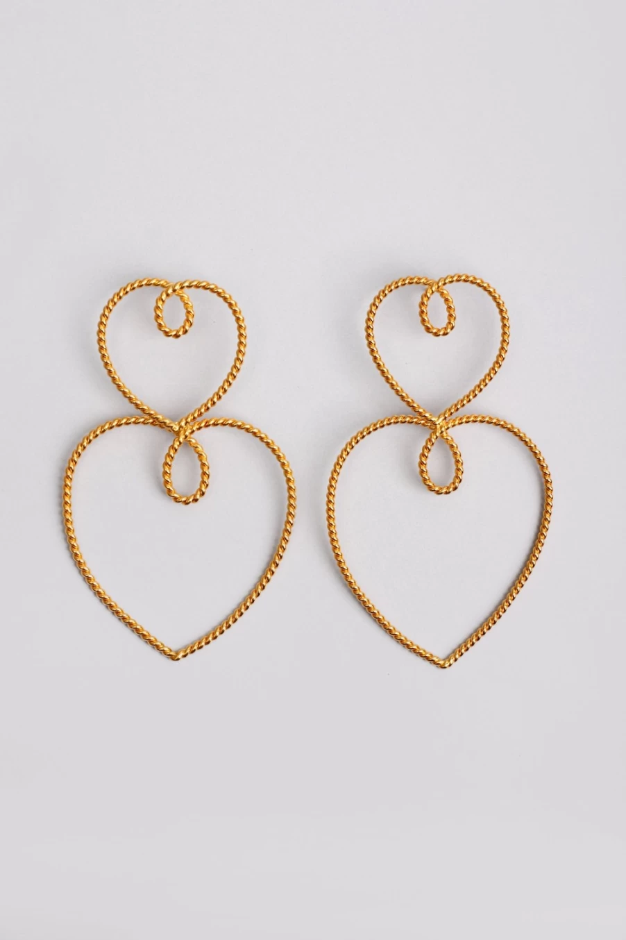 Vanina Women's Double Hearts Of Gold Earrings - Elegant Gold Heart Design