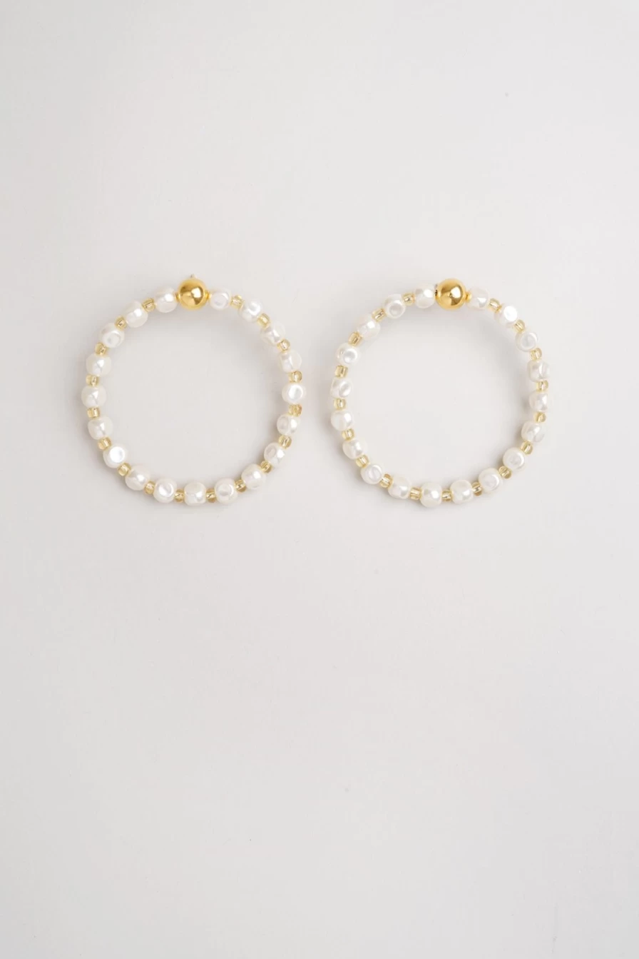 Vanina Women's Sables Nacres Hoops - Elegant Pearl-Embellished Earrings