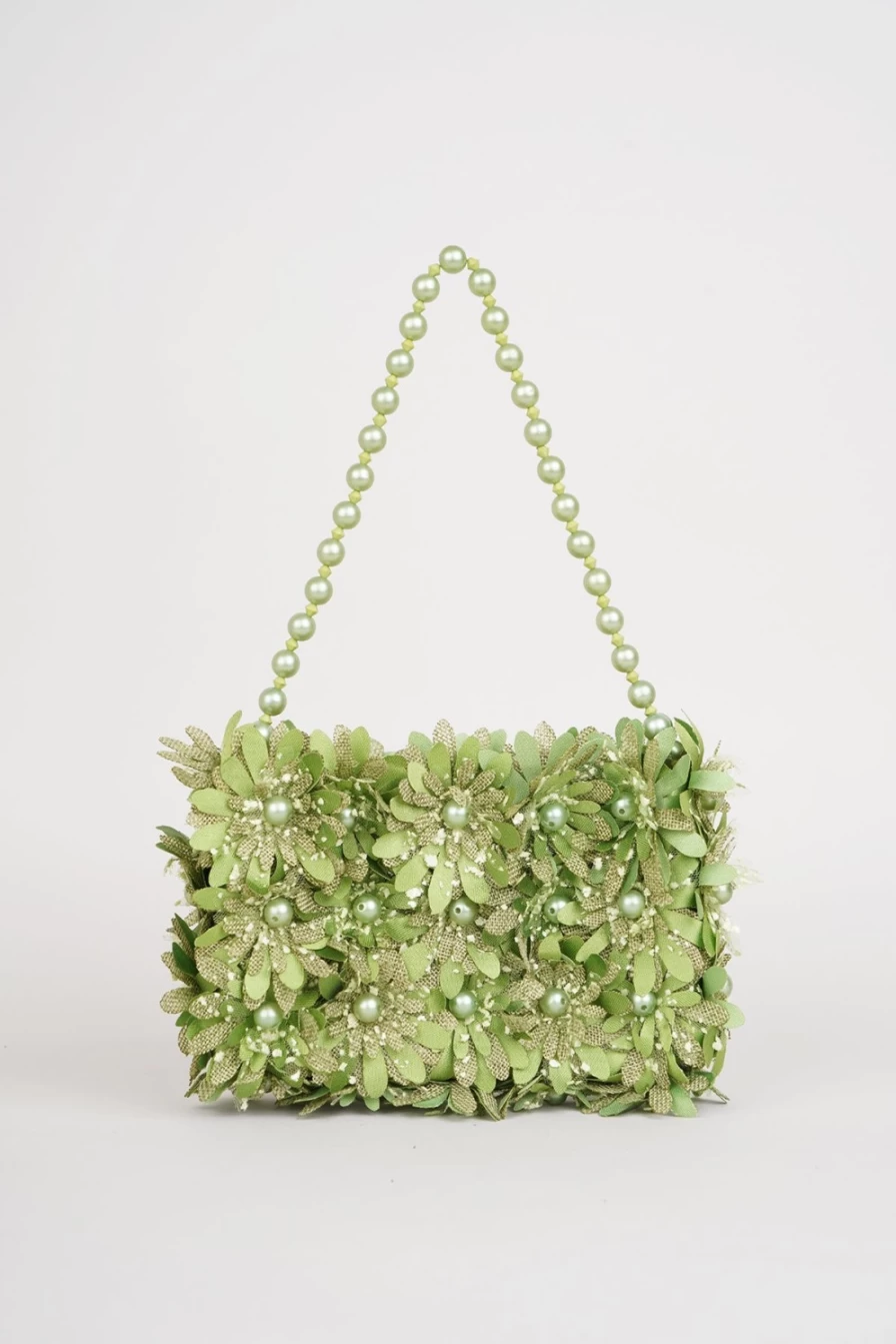 Vanina Women's Inflorescence Baguette Handbag - Elegant Floral Design Clutch