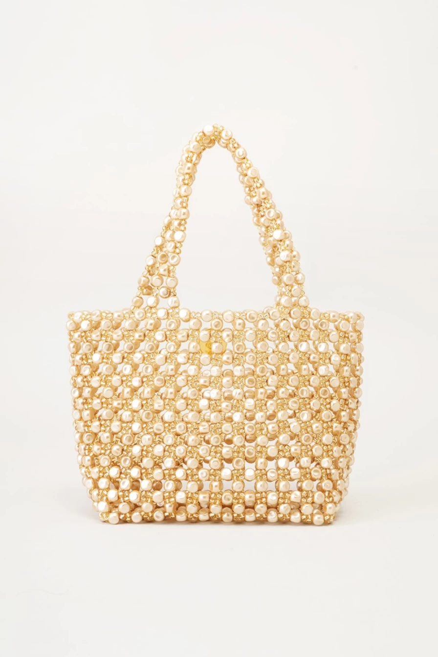 Vanina Women's Sable Nacre Bag - Elegant Pearl-Embellished Handbag for Women