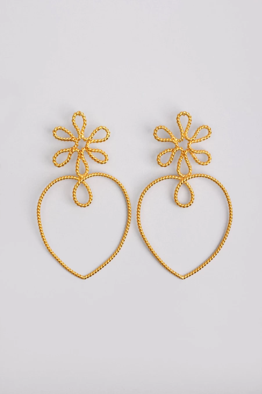 Vanina Women's Floral Heart Earrings - Elegant Flower & Heart Design Jewelry
