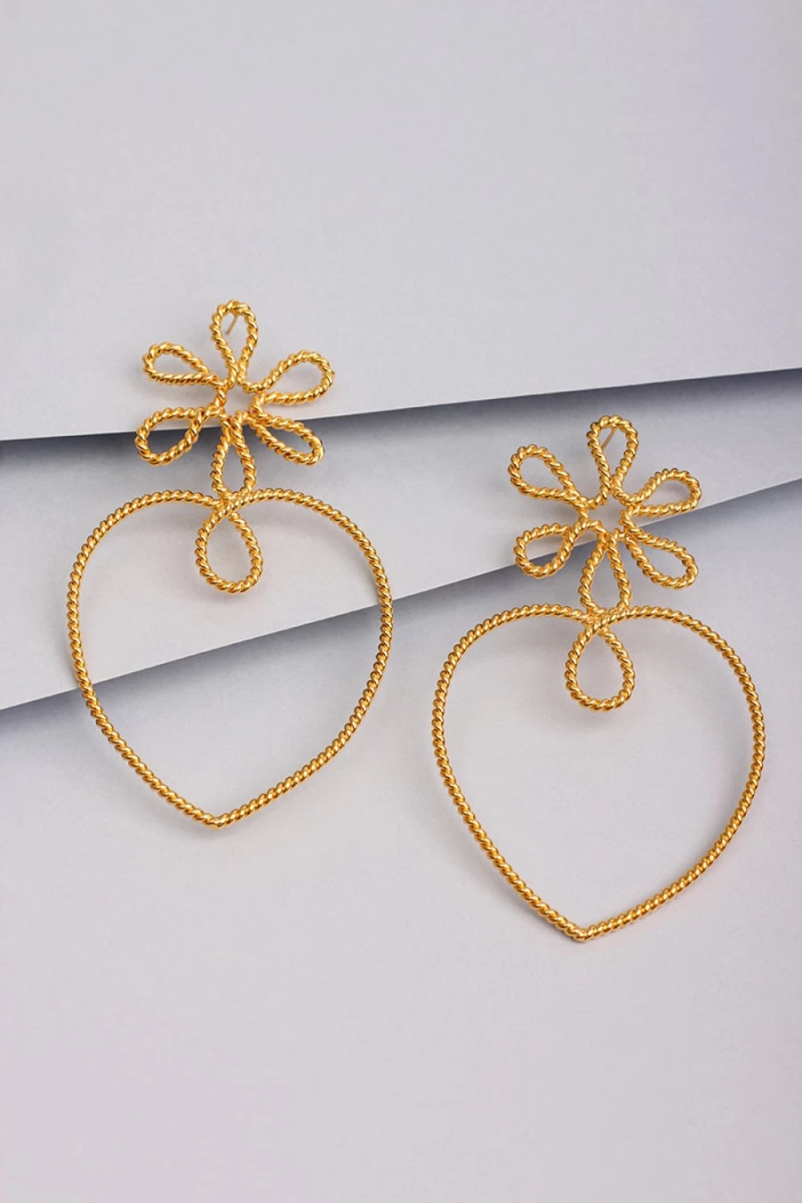 Vanina Women's Floral Heart Earrings - Elegant Flower & Heart Design Jewelry