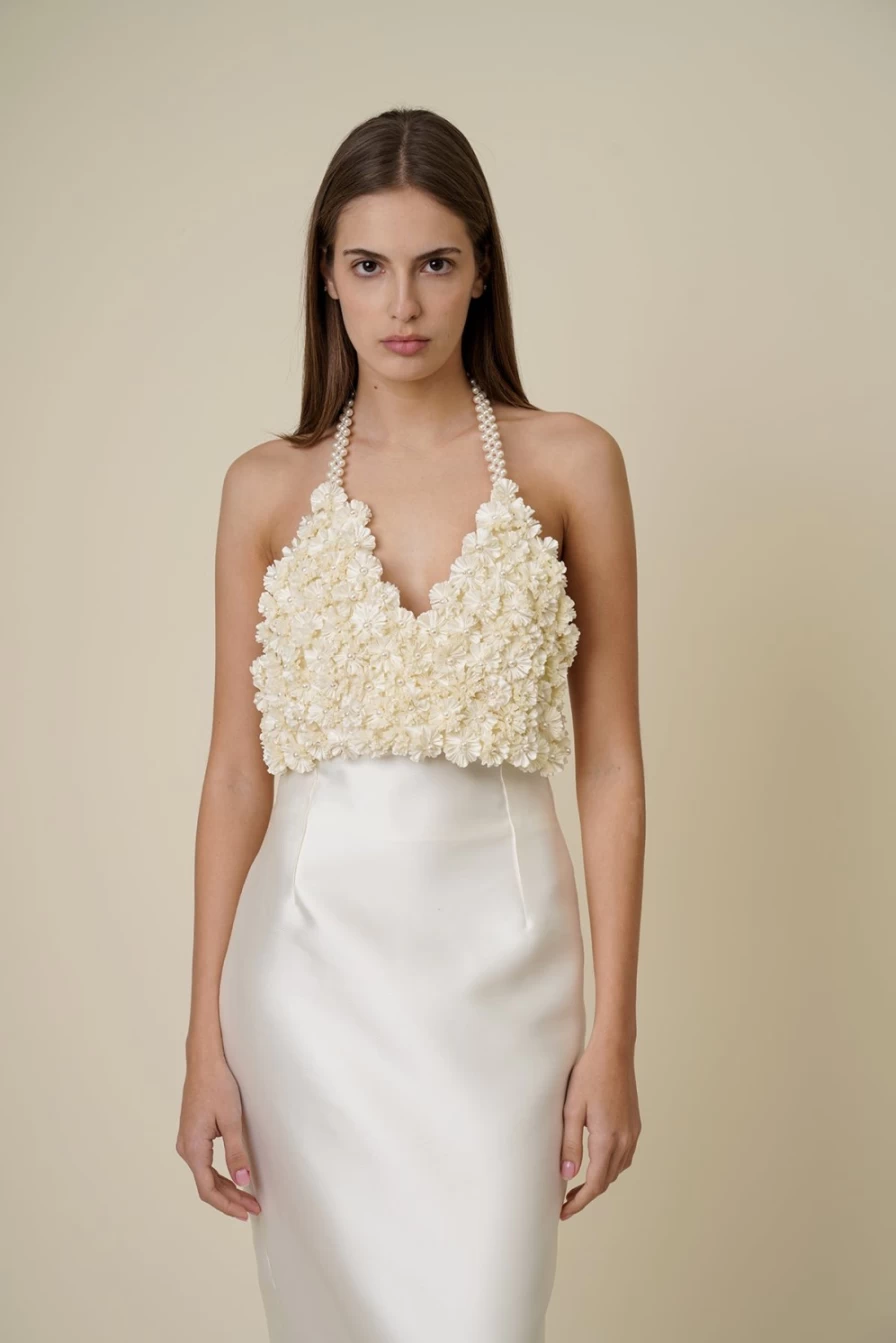 Vanina Women's Bouquet Bustier Floral Lace Corset Top